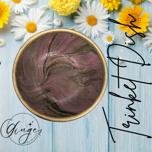 Pink Lady Paint Pour Trinket Dish