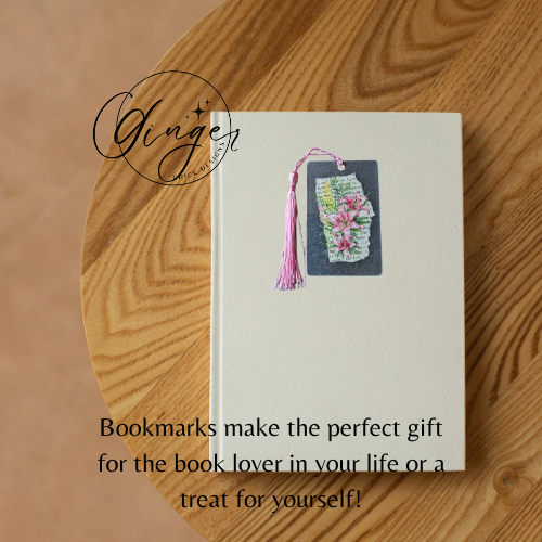 Pink Lillies Dictionary Acrylic Bookmark