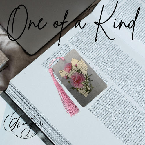 Pink Rose Dictionary Acrylic Bookmark