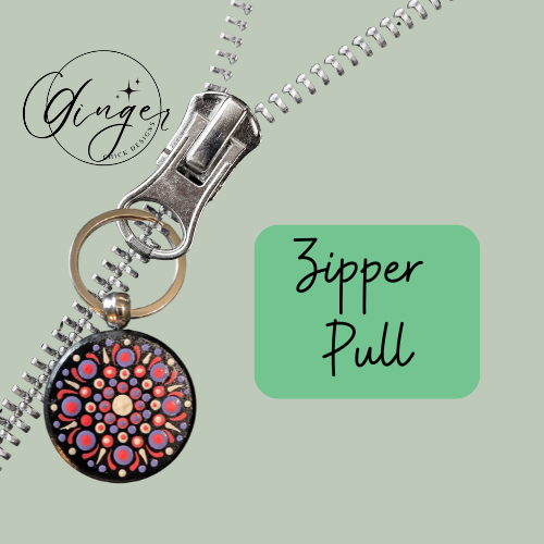 Pink Starburst Mandala Dot Keychain