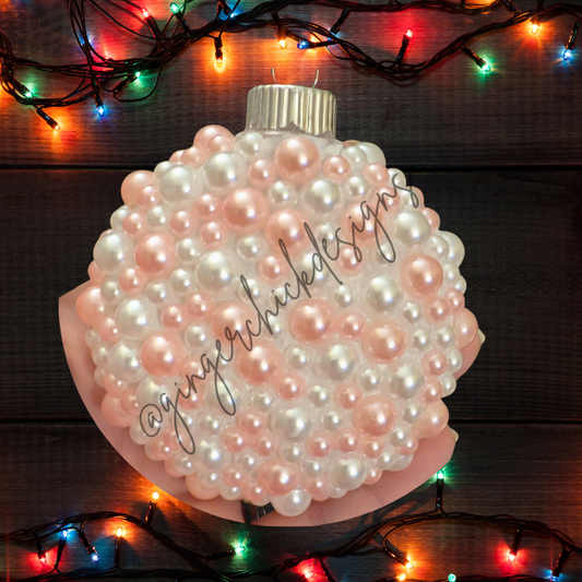 Pink & White Beaded Ornament