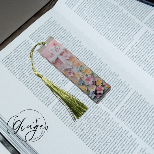 Pink Cross Acrylic Bookmarks