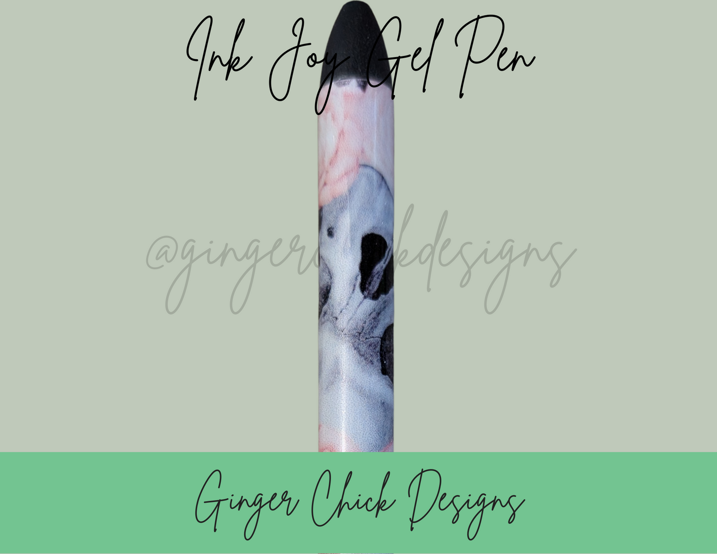 Pink Flower with Skulls Ink Joy Gel Pen