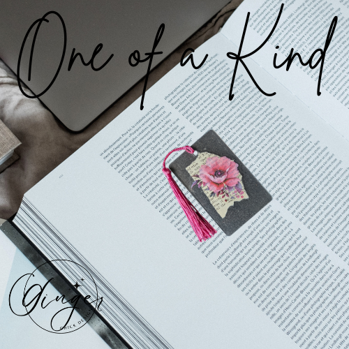 Pink Peony Dictionary Acrylic Bookmark