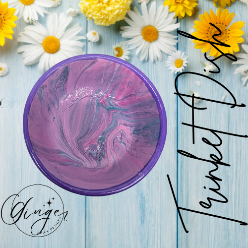 Princess Paint Pour Trinket Dish