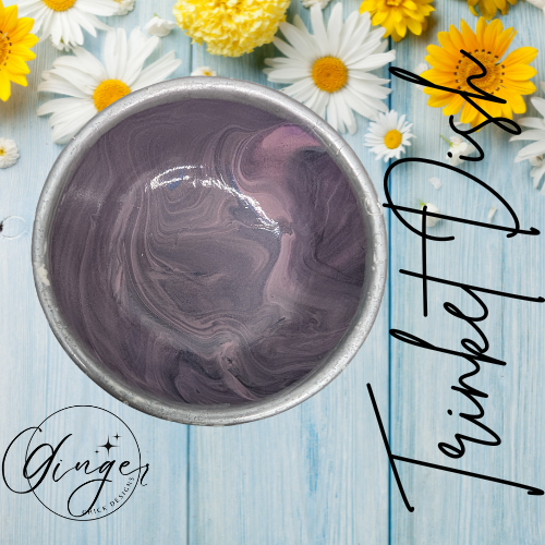 Purple Fog Paint Pour Trinket Dish