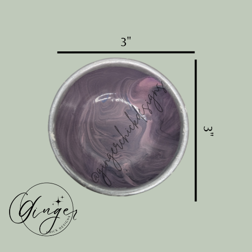 Purple Fog Paint Pour Trinket Dish