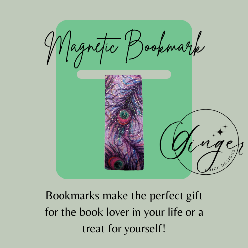 Purple Peacock Leather Magnetic Bookmark