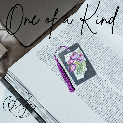 Purple Ranunculus Dictionary Acrylic Bookmark