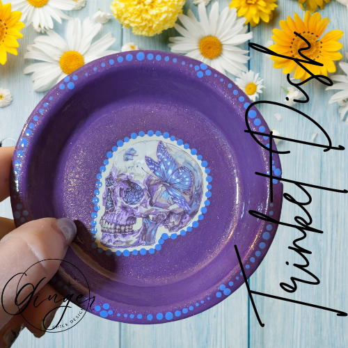 Skull Mixed Media Art Trinket Dish