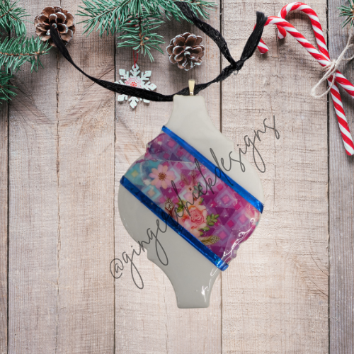 Quilt Ceramic Tile Ornament