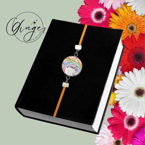 Rainbow Flower Elastic Bookmark