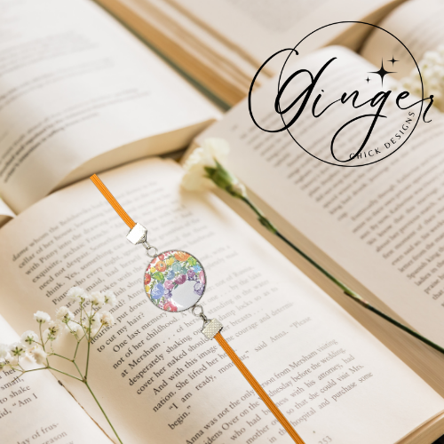 Rainbow Flower Elastic Bookmark