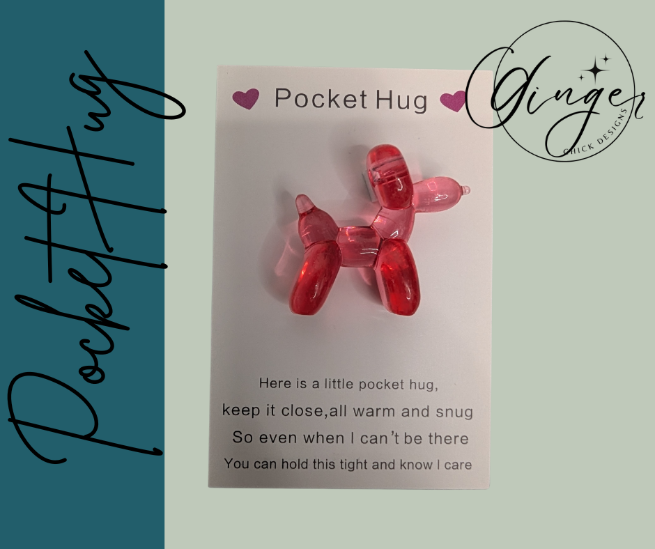 Red Balloon Dog Pocket Hug