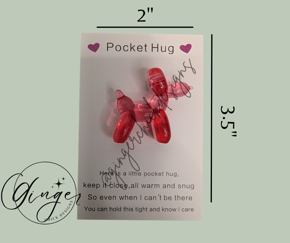 Red Balloon Dog Pocket Hug