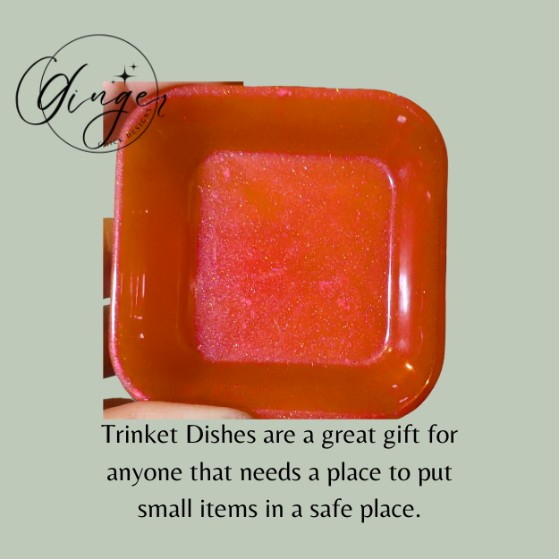 Red Crush Square Trinket Dish