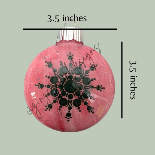 Red and Dark Green Mandala Art Round Disc Ornament