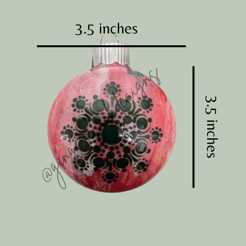 Red and Green Mandala Art Round Disc Ornament