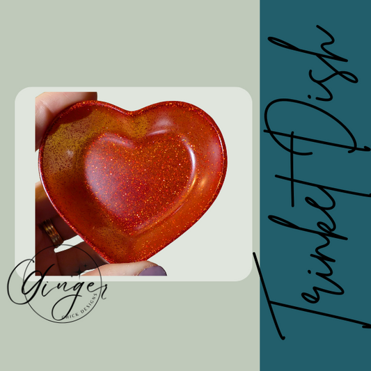 Ruby Red Heart Trinket Dish