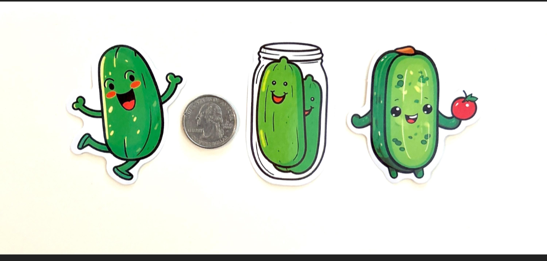 Pickle Stickers – Mystery Set of 6 for $2 🥒✨