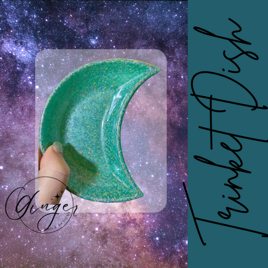 Sea Green Moon Resin Trinket Dish