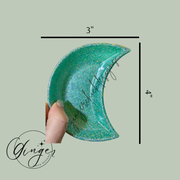 Sea Green Moon Resin Trinket Dish