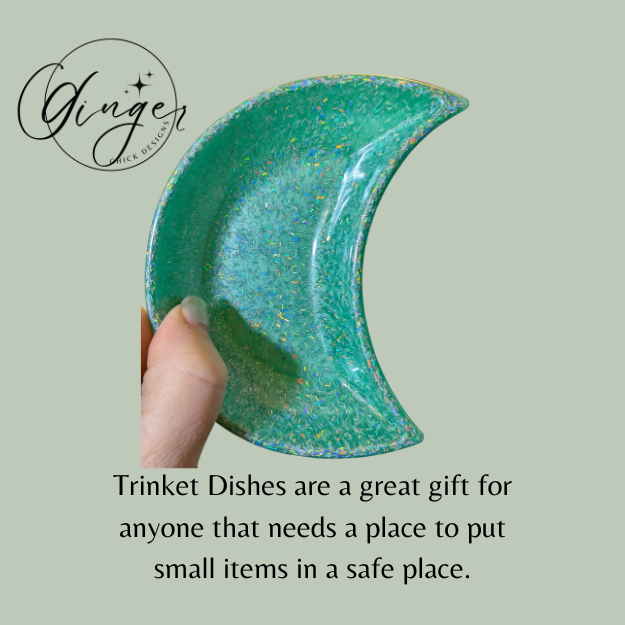 Sea Green Moon Resin Trinket Dish
