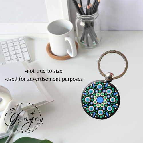 Sea Queen Mandala Dot Keychain