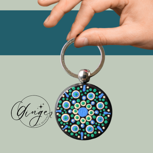 Sea Queen Mandala Dot Keychain