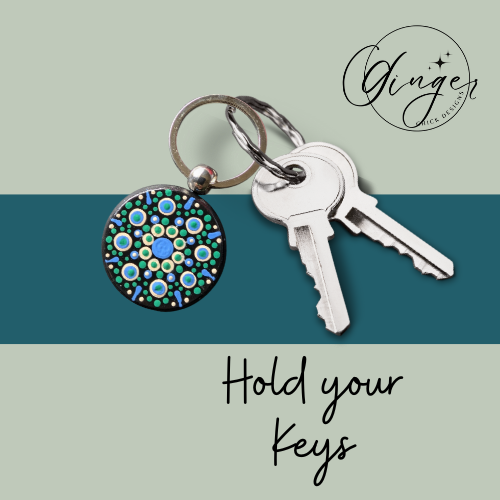 Sea Queen Mandala Dot Keychain