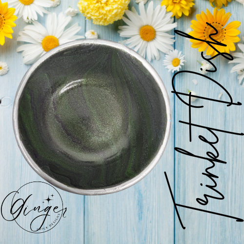 Silver Surfer Paint Pour Trinket Dish