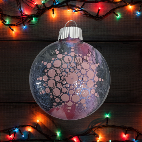 Silver and Pink Mandala Art Round Disc Ornament