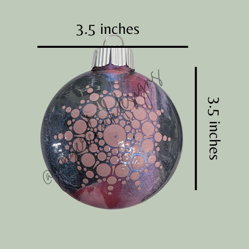 Silver and Pink Mandala Art Round Disc Ornament