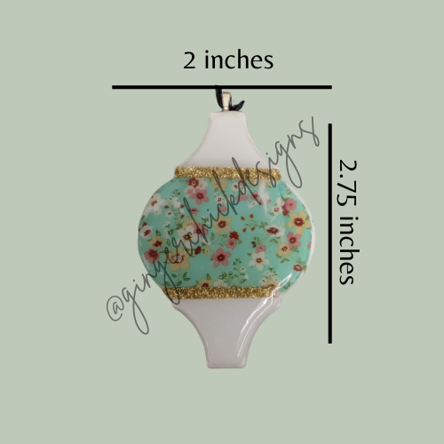 Mint Garden Ceramic Tile Ornament