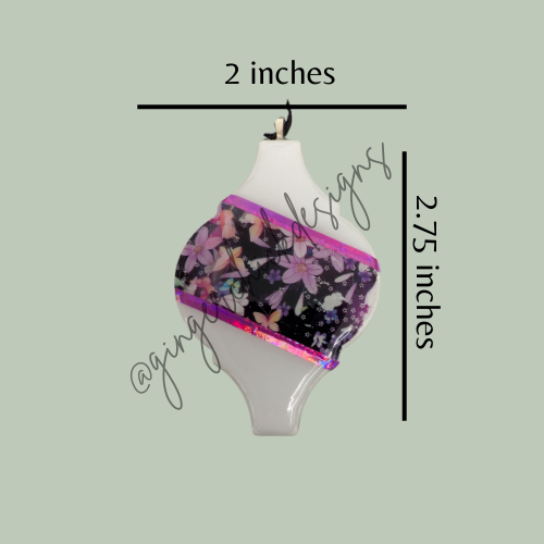 Purple Lillies Ceramic Tile Ornament