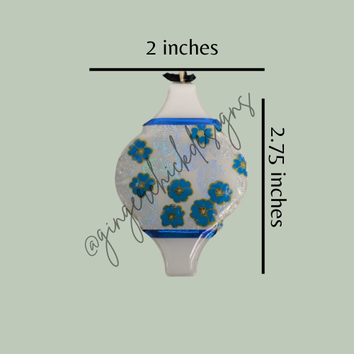 Blue Flower Ceramic Tile Ornament