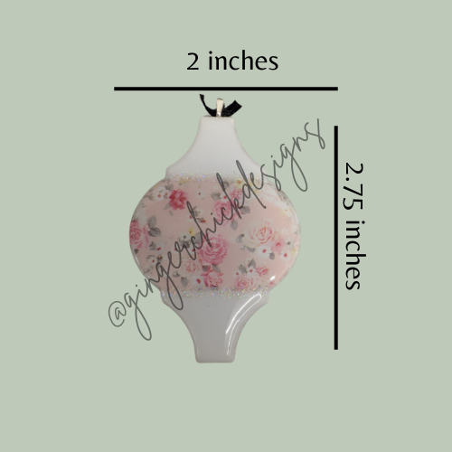 Elegant Pink Roses Ceramic Tile Ornament