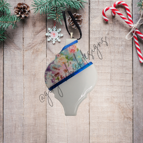 Spring Flowers Ceramic Tile Ornament
