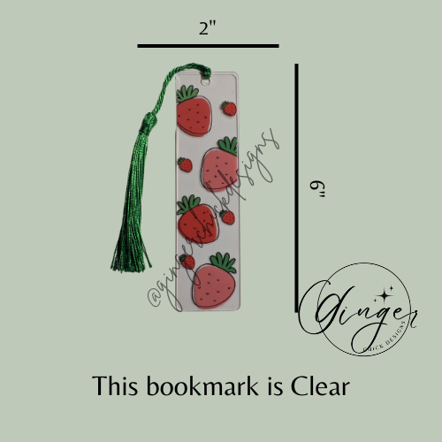 Strawberries Acrylic Bookmarks