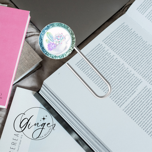 Succulent Cup 3-Inch Paperclip Bookmark