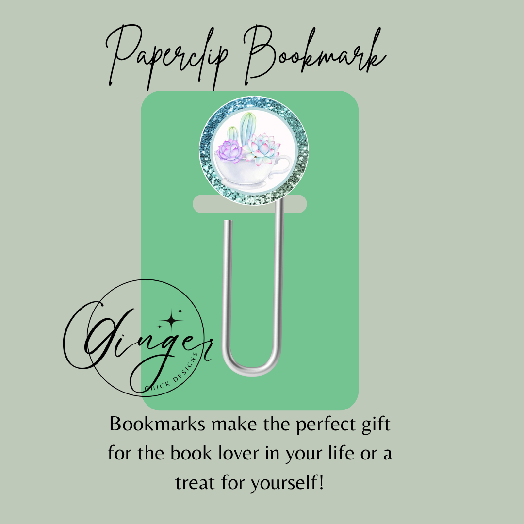Succulent Cup 3-Inch Paperclip Bookmark