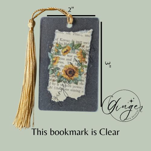 Sunflower Wreath Dictionary Acrylic Bookmark