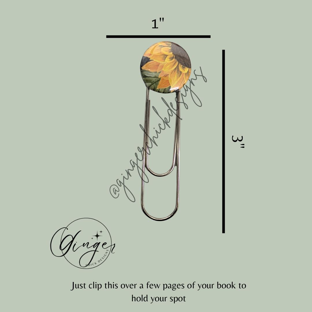 Sunflower 3-Inch Paperclip Bookmark