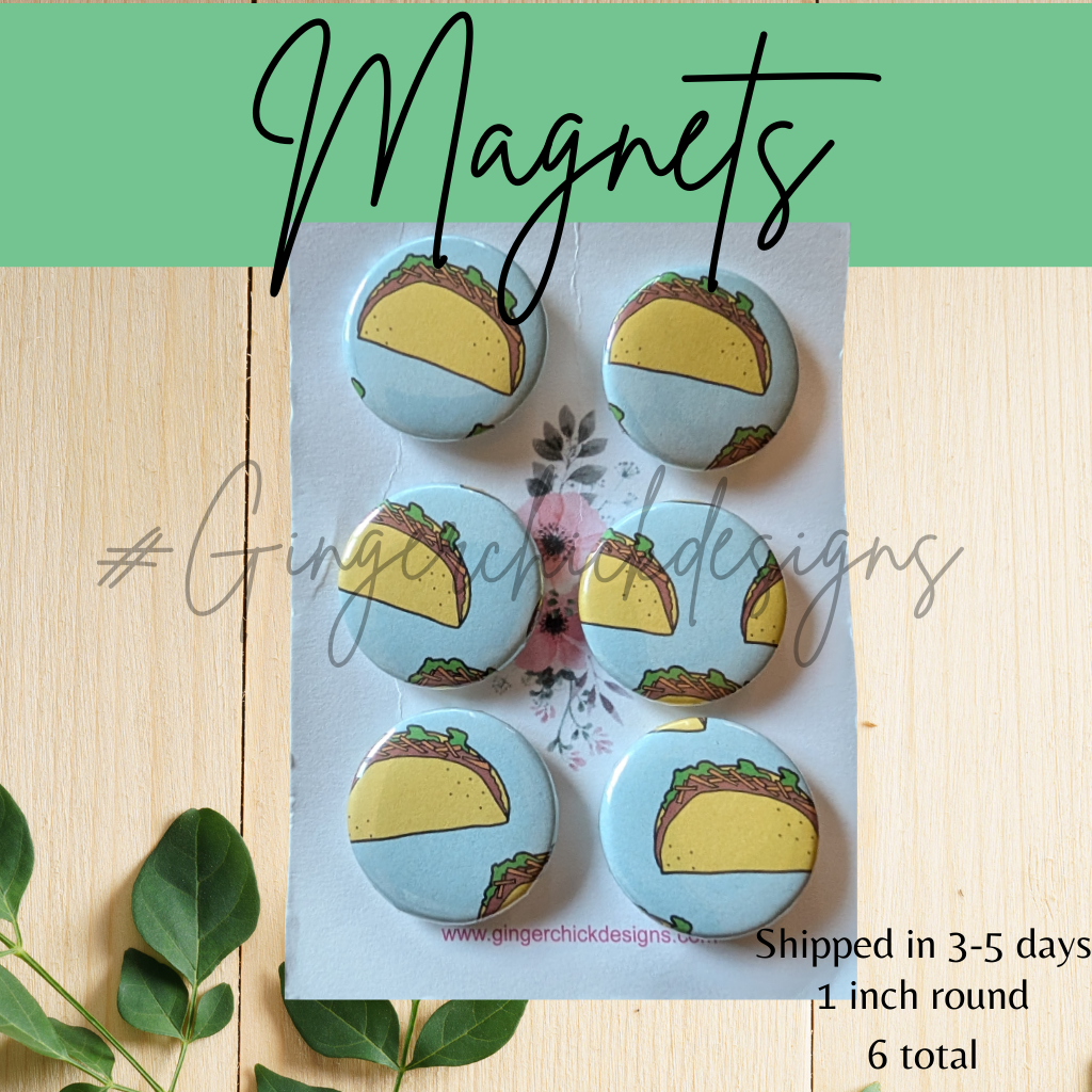 Tacos Button Magnets