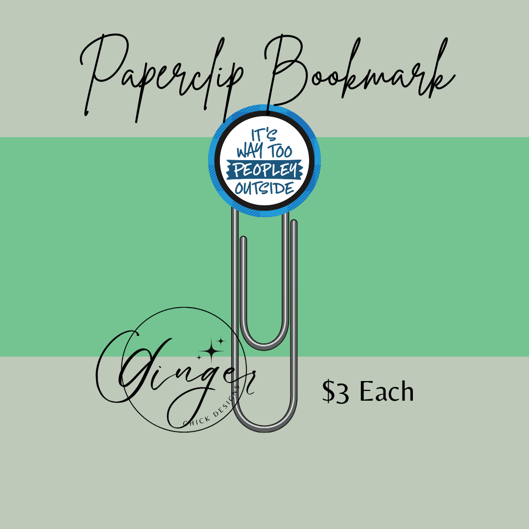 Too Peopley 3-Inch Paperclip Bookmark