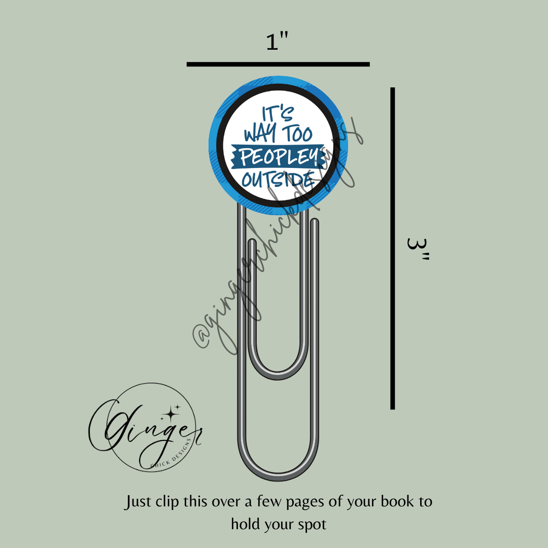 Too Peopley 3-Inch Paperclip Bookmark