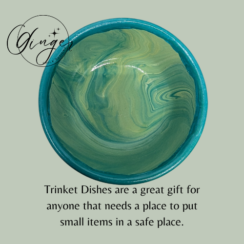 Tropical Sea Paint Pour Trinket Dish