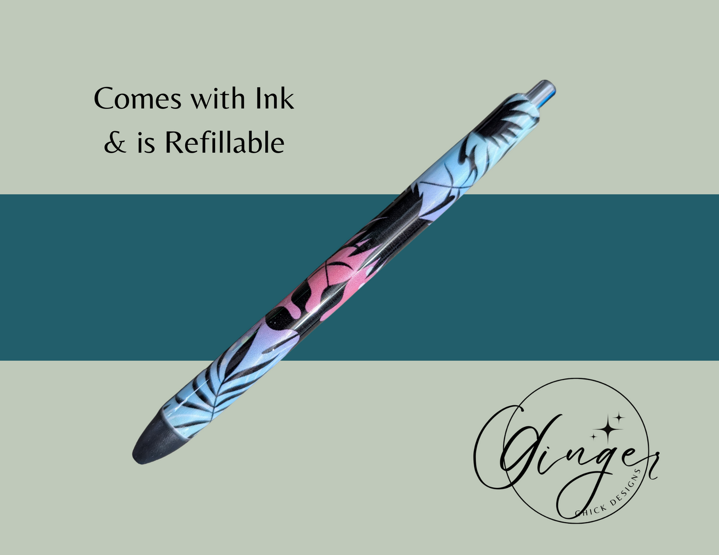 Tropical with Black Leaves Ink Joy Gel Pen
