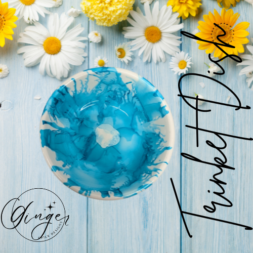 Turquoise Flower Trinket Dish