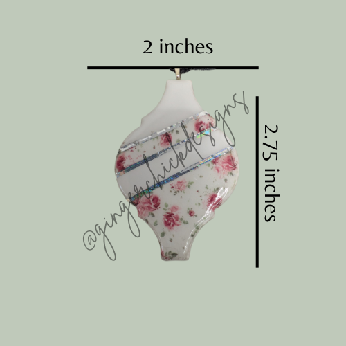 Victoria Flowers Ceramic Tile Ornament